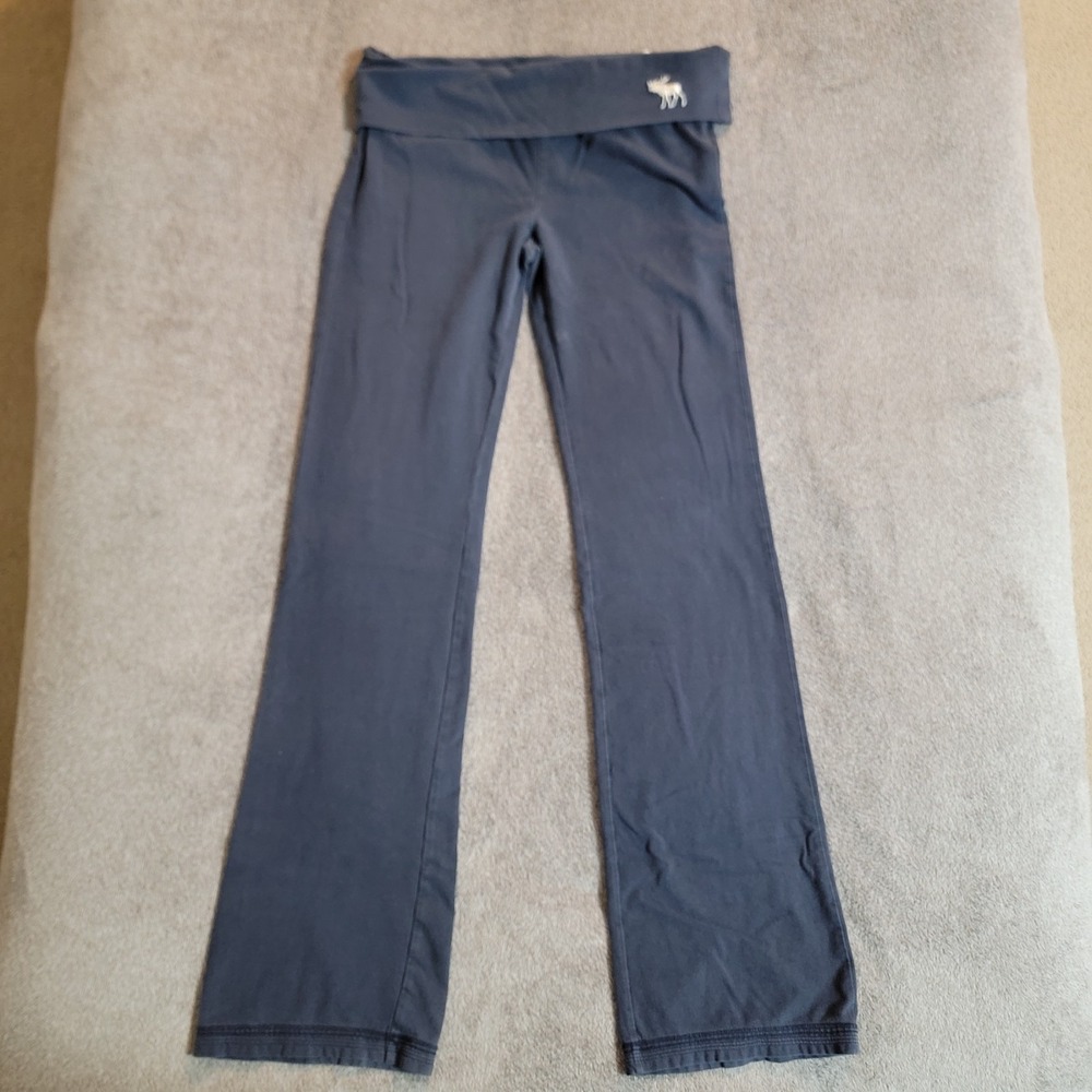 Abercrombie & Fitch Vintage Y2K Folded Waist Flare Leggings Embroidered Size M